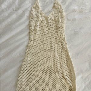 Lulu's Ivory Crochet Knit Top